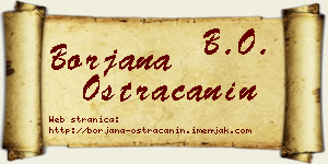 Borjana Ostraćanin vizit kartica